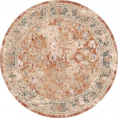 Rund måtte 'Douz' 160cm - Rød/Multi