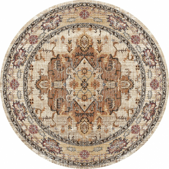 Rund måtte 'Siliana' 160cm - Beige