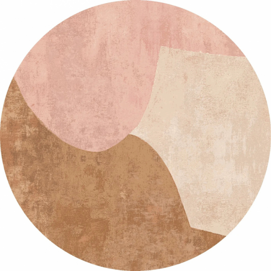 Rund tæppe 'Lazio' 290cm - Beige/Rosa
