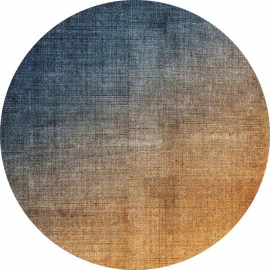 Rundt tæppe 'Librilla' 160cm - Brun/Blå