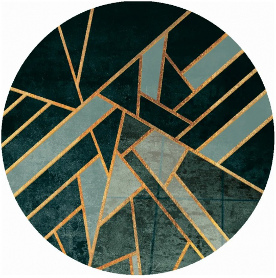 Rundt tæppe 'Amasra' 200cm - Grøn