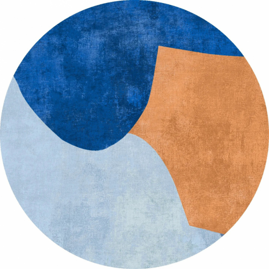 Rundt tæppe 'Lazio' 120cm - Blå