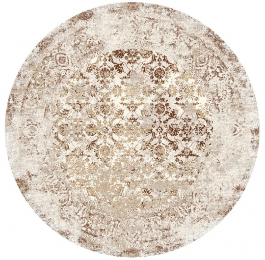 Rund tæppe 'Denizli' 240cm - Beige