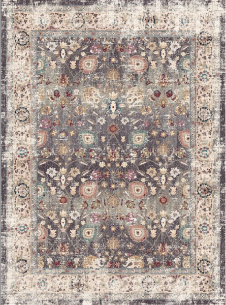 Wilton tæppe 'Bouhjar' 160x230cm - Grå/Multi