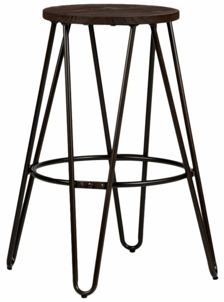 Pall 'Rustic' 65cm - Træ/Stål