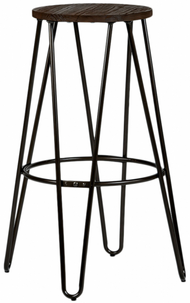 Pall 'Rustic' 75cm - Træ/Stål
