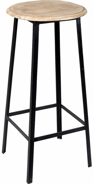 Barstol 'Wooden Seat' - Sort