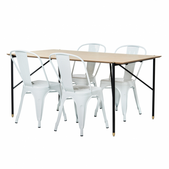 Spisegruppe 'Hornstull Montmartre' - 1 Bord & 4 Stole