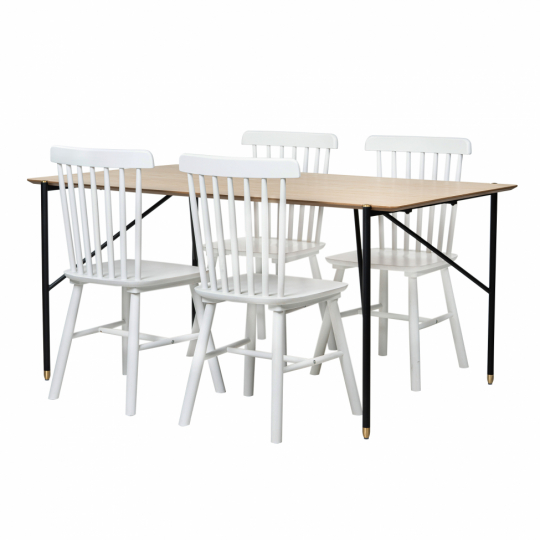 Spisegruppe 'Hornstull Elsa' - 1 Bord & 4 Stole