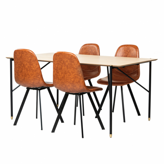 Spisegruppe 'Hornstull Carrie' - 1 Bord & 4 Stole