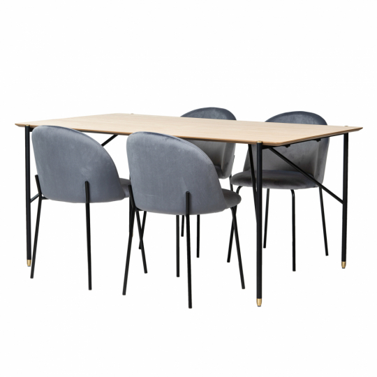 Spisegruppe 'Hornstull Elegant' - 1 Bord & 4 Stole