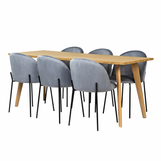 Spisegruppe 'Nordisk Elegant' - 1 Bord & 6 Stole