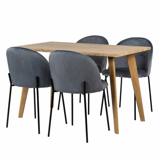 Spisegruppe 'Nordisk Elegant' - 1 Bord & 4 Stole