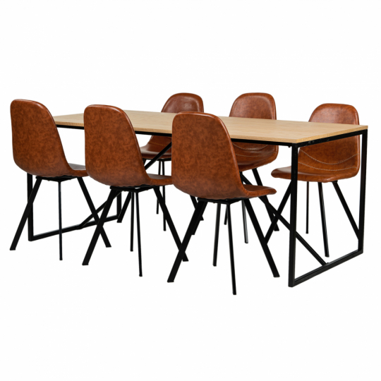 Spisegruppe 'Vega Carrie' - 1 Bord & 6 Stole