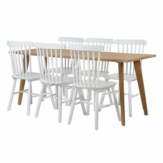 Spisegruppe 'Nordisk Elsa' - 1 Bord & 6 Stole
