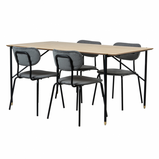 Spisegruppe 'Kungsholmen Hornstull' - 1 Bord & 4 Stole