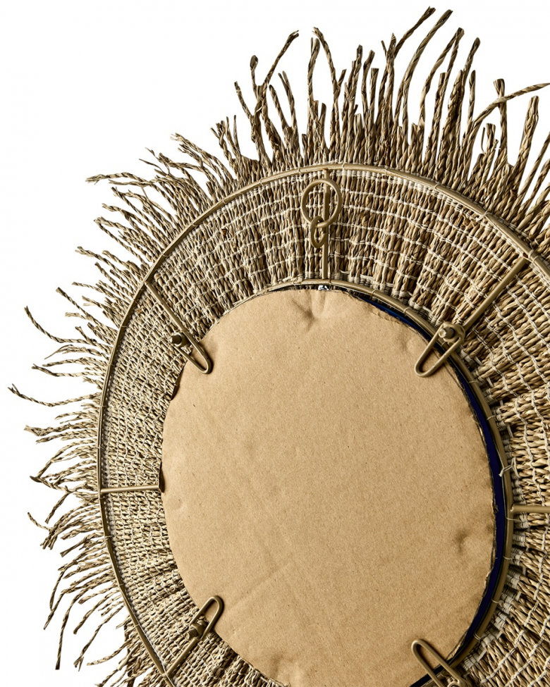 Spejl 'Stina' rund 60cm - Natur