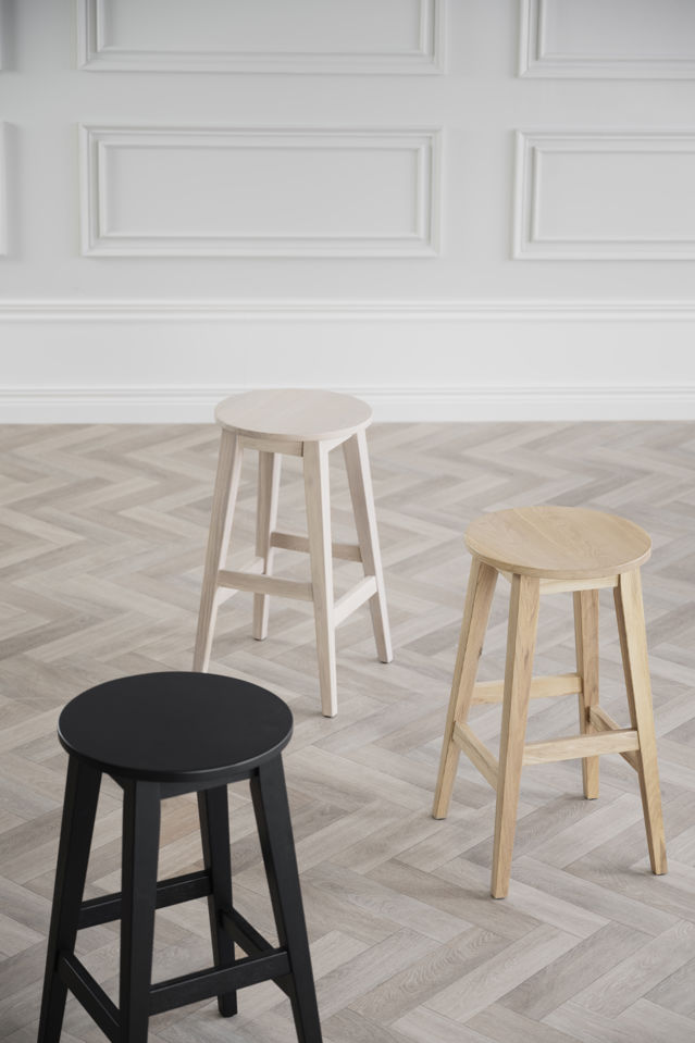 Barpall 'Austin' - Natur/Hvid