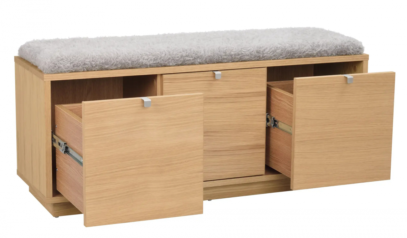 Bænk 'Confetti' 106cm - Eg/Lysgrå