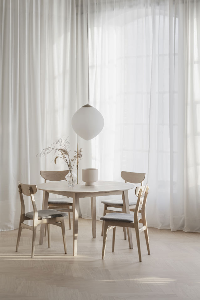 Spisebord 'Filippa' Rund 120cm - Hvidpigmenteret