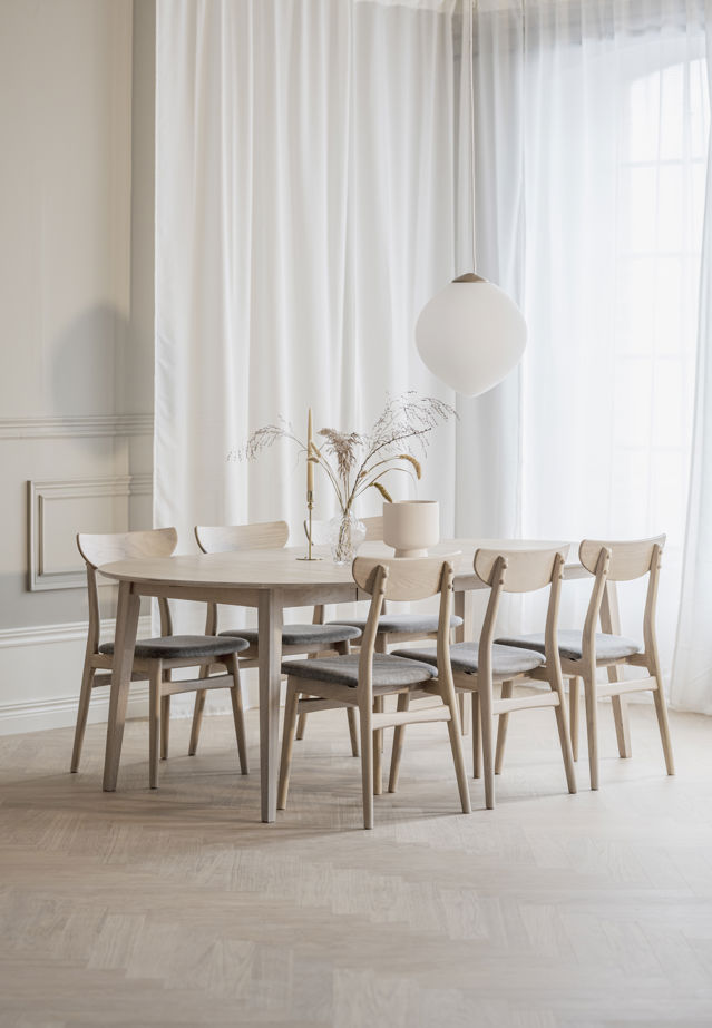 Spisebord 'Filippa' Rund 120cm - Hvidpigmenteret