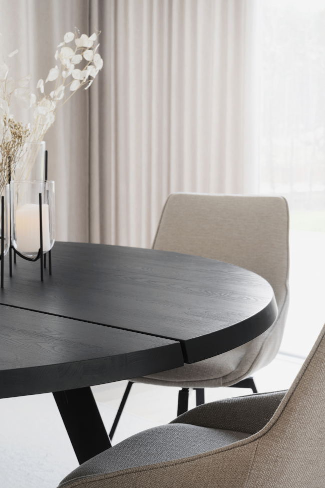 Spisebord 'Fred' Rundt 160cm - Sort