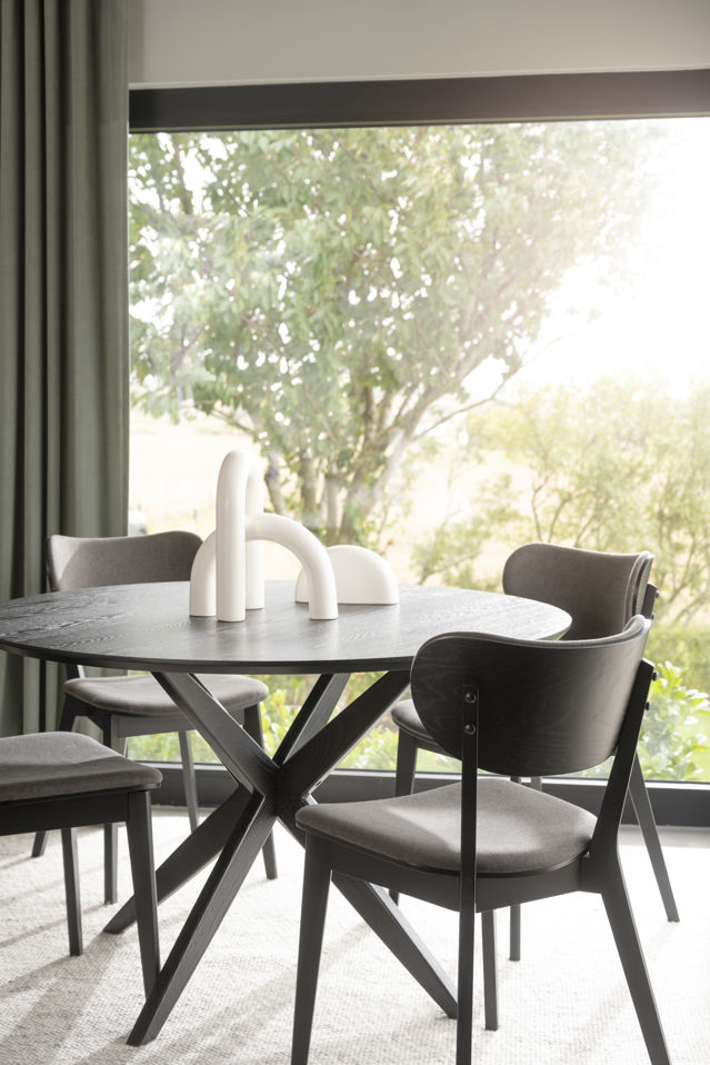 Spisebord 'Calverton' Rundt 120cm - Sort