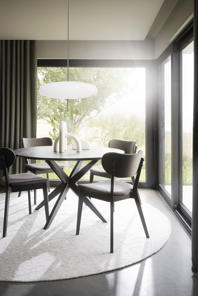 Spisebord 'Calverton' Rundt 120cm - Sort