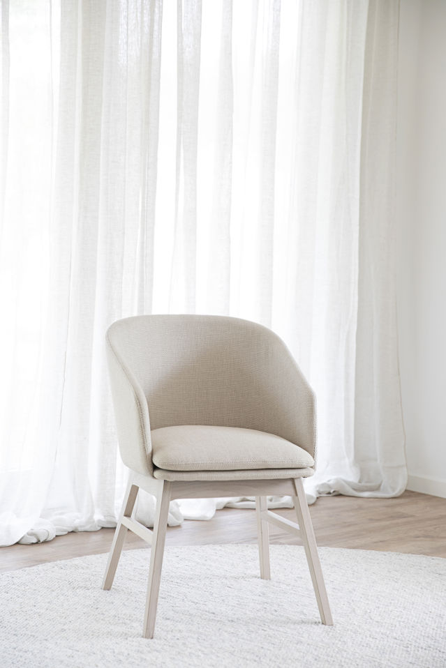 Armlænestol 'Windham' - Beige/Hvidpigmenteret