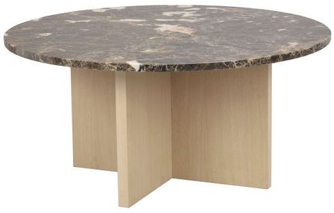 Sofabord 'Brooksville' Rund 90cm - Brun/Hvidpigmenteret