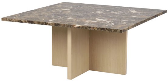 Sofabord 'Brooksville' 90x90cm - Brun/Hvidpigmenteret