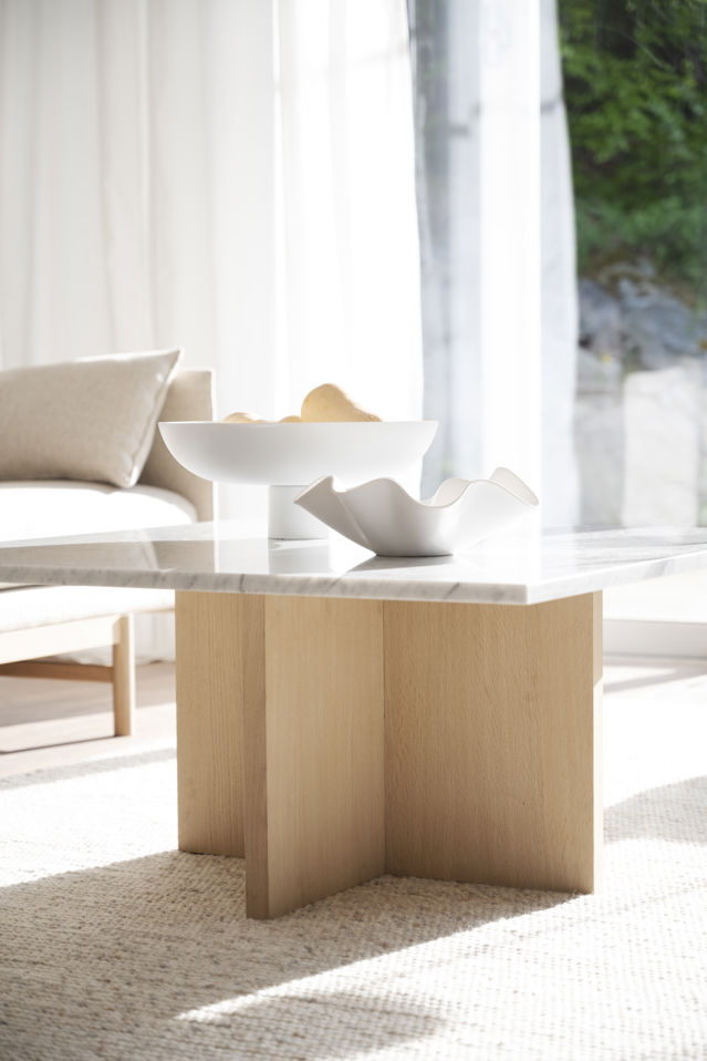 Sofabord 'Brooksville' 90x90cm - Hvid/Hvidpigmenteret