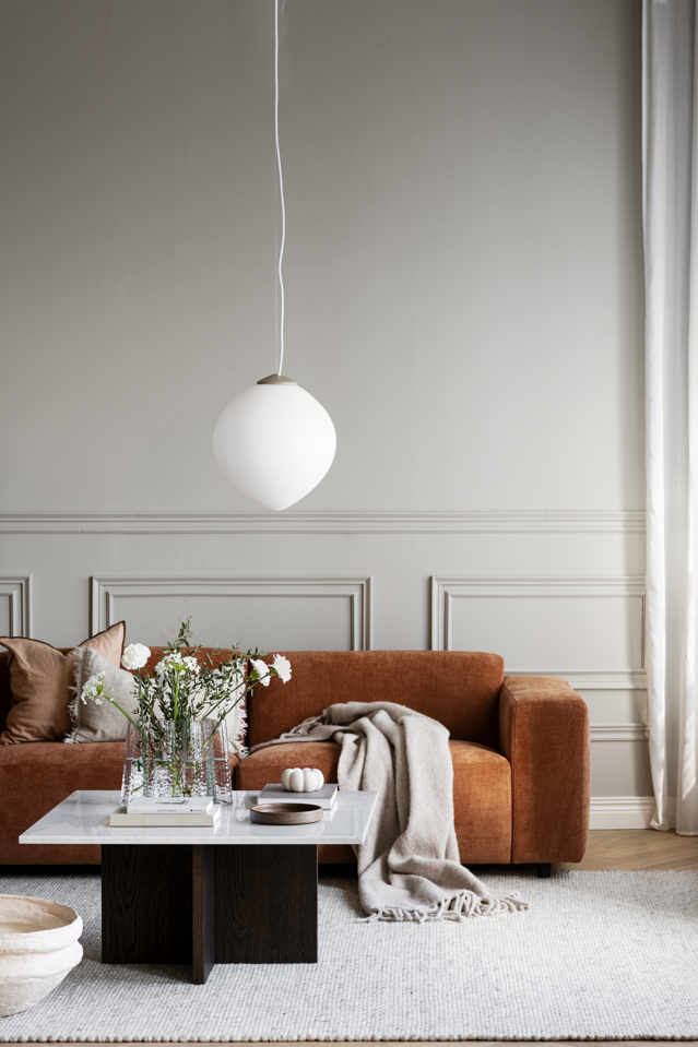 Sofabord 'Brooksville' 90x90cm - Hvid/Brun