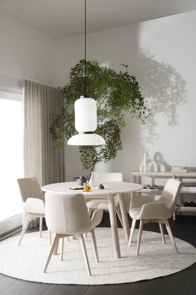 Spisebord 'Taransay' Rund 125cm - Beige/ Hvidpigmenteret