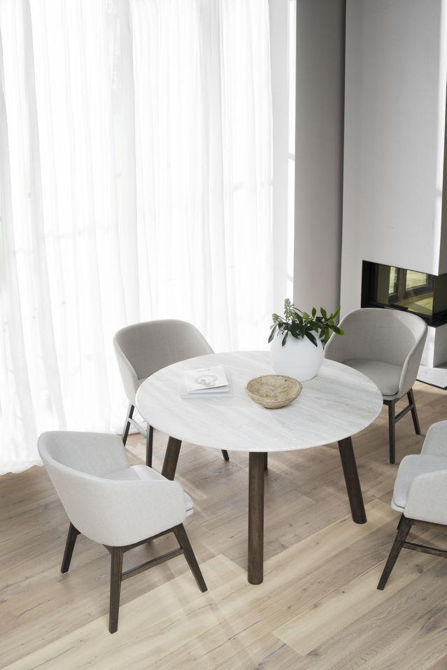 Spisebord 'Taransay' Rund 125cm - Beige/Brun