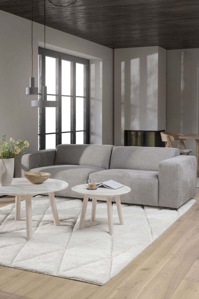 Sofabord 'Taransay' Rund 90cm - Beige/Hvidpigmenteret