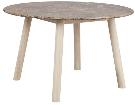 Spisebord 'Taransay' Rund 125cm - Brun/ Hvidpigmenteret