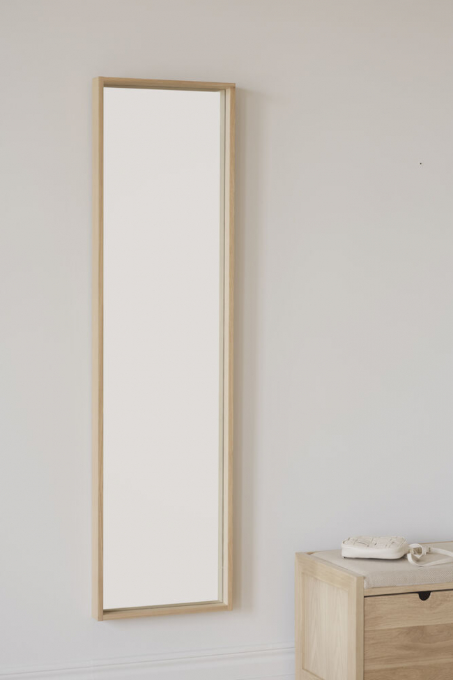 Spejl 'Hillmond' 150x40cm - Lys eg