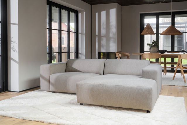 3-personers sofa 'Willard' chaise longue H - Lys beige