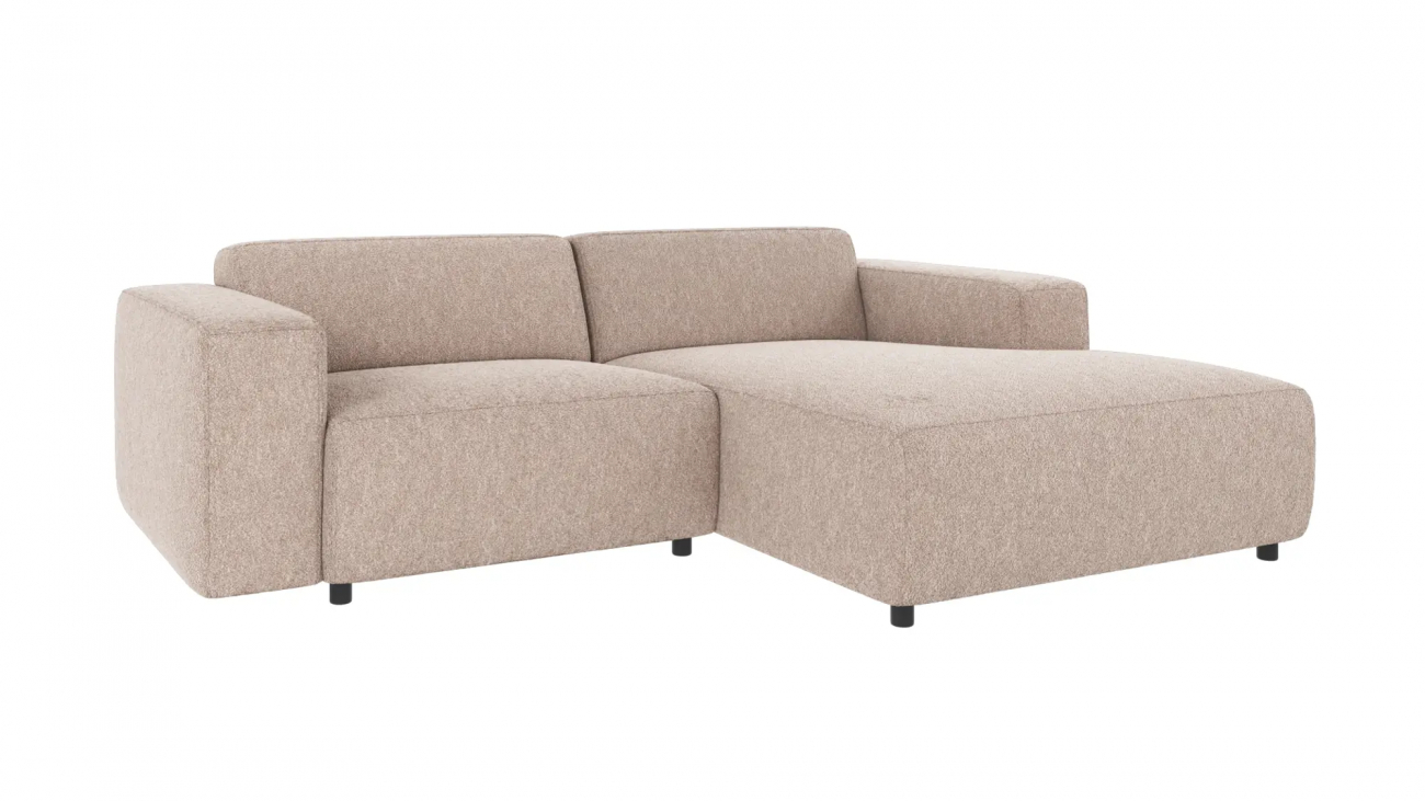 3-personers sofa 'Willard' chaise longue H - Lys beige