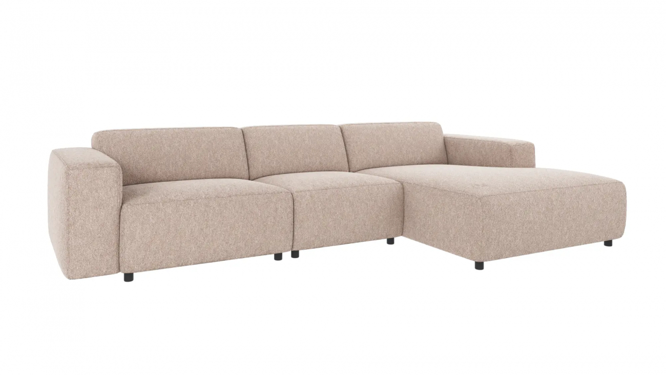 4-personers sofa 'Willard' chaise longue H - Lys beige