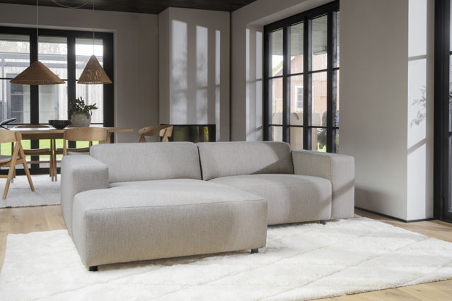 3-personers sofa 'Willard' chaise longue V - Lys beige
