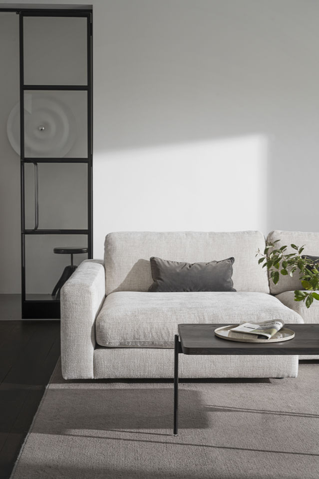 3-personers sofa 'Duncan' chaise longue V - Lys grå