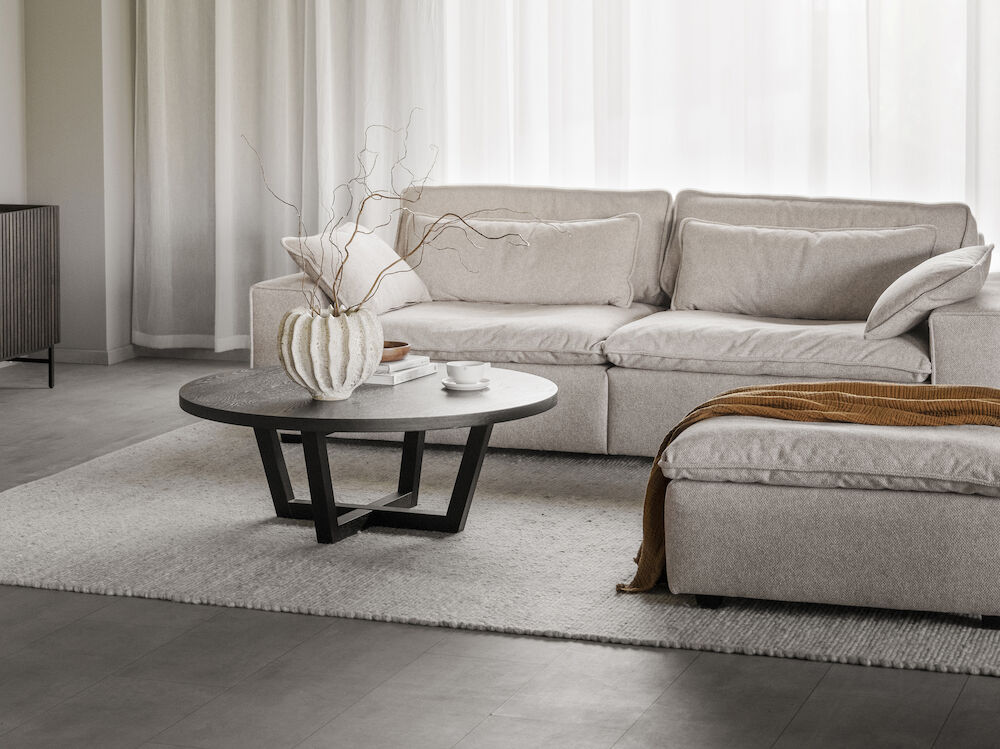 Sofa 'Rawlins' 3-sæde 259cm - Beige