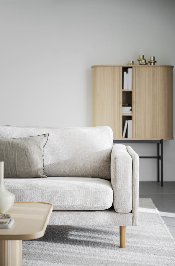 3-personers sofa 'Braden' - Lys beige/eg