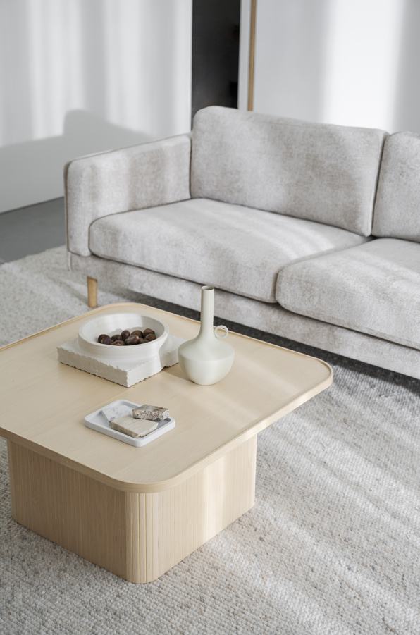 3-personers sofa 'Braden' - Lys beige/hvidpigmenteret