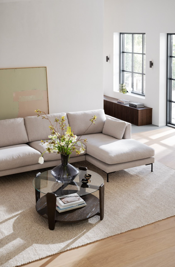 Sofa 'Corwin' Chaise højre - Lysbeige