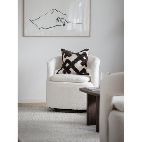 Pudebetræk 'Ines' 45x45- Brun