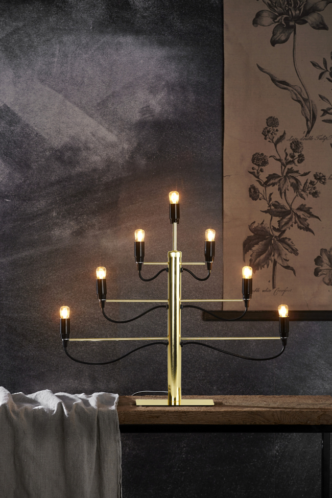 Adventsljusstake 'Milano' - Sort/Guld