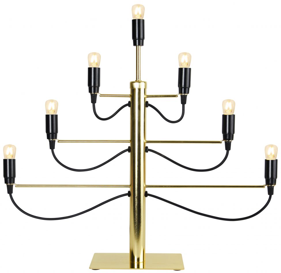 Adventsljusstake 'Milano' - Sort/Guld